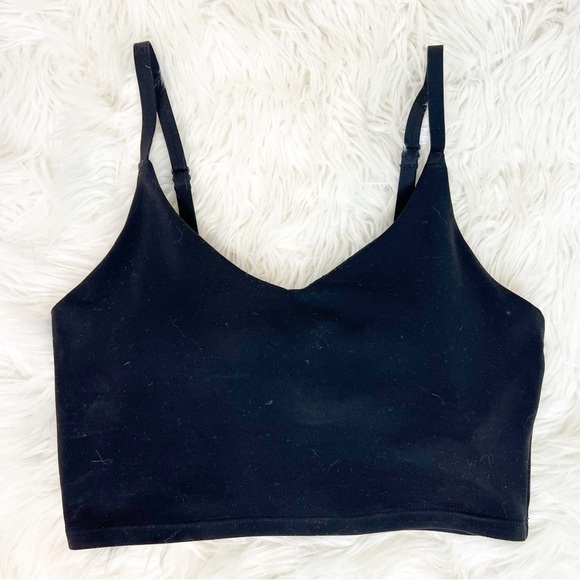 ATHLETA BLACK CROP ATHLETIC SPORTS BRA TANK TOP WOMENS SZ XS - Picture 1 of 4